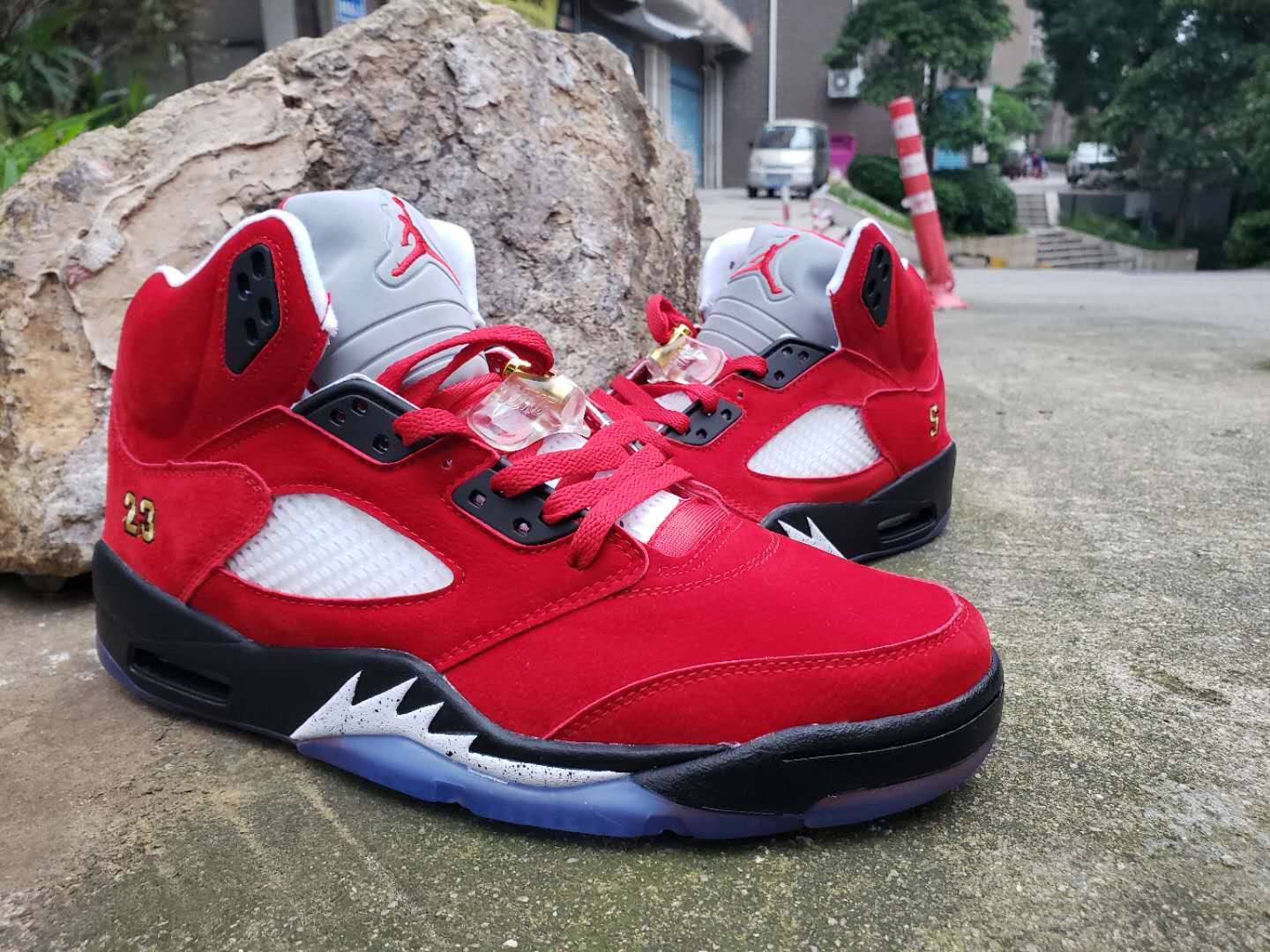 2019 Air Jordan 5 Red Black White Shoes